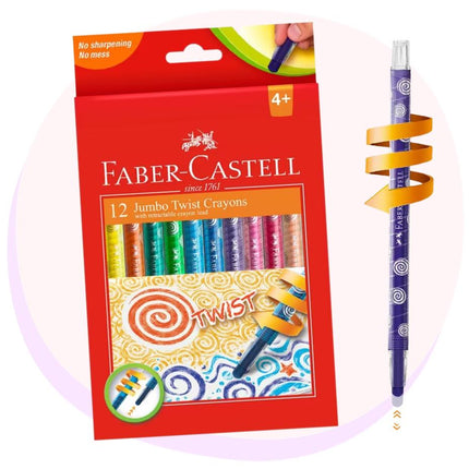 Faber Castell Jumbo Twist Crayons 12 Pack