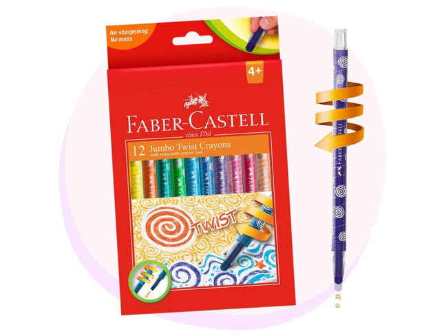 Faber Castell Jumbo Twist Crayons 12 Pack