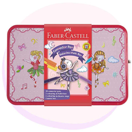 Faber-Castell Vibrant Connector Pen Color Marker Music Box Tin των 20