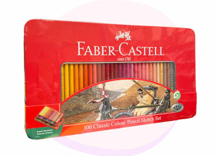 Faber Castell Classic 100 Colour Pencils Tin