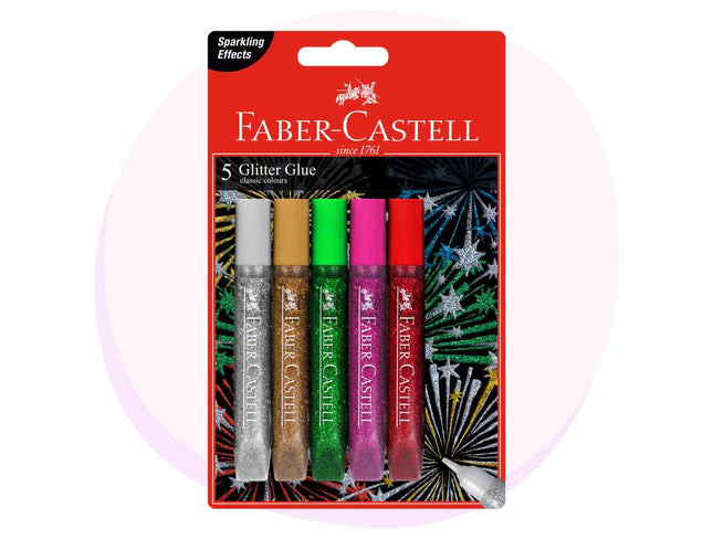 Faber-Castell Glitter Glue Assorted 5 Pack