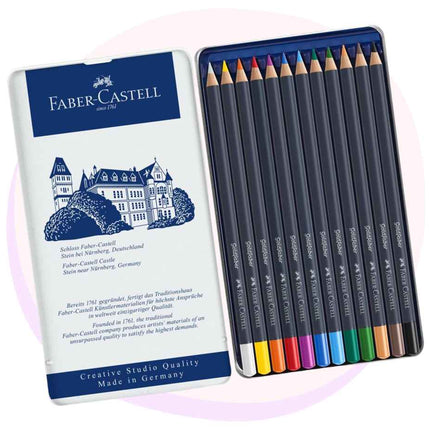 Έγχρωμο μολύβι Faber Castell Goldfaber, τενεκεδάκι 12