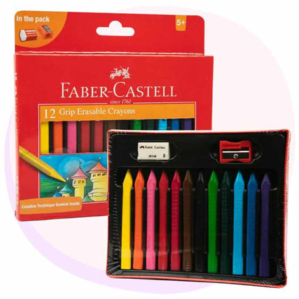 Συσκευασία Faber Castell Grip Erasable Crayon Asstd 12