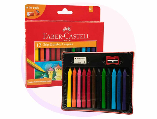 Συσκευασία Faber Castell Grip Erasable Crayon Asstd 12