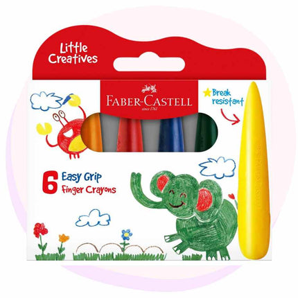Faber Castell Little Creatives Easy Grasp Finger Crayons 6