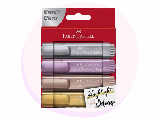 Faber Castell Metallic Highlighters 4 Pack | Back to School