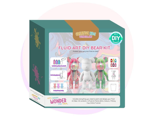 Fluid Art Bear DIY 6 Colour Kit