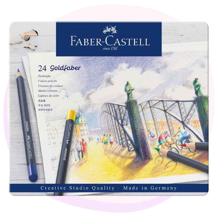 Faber Castell Goldfaber Colour Pencils Tin 24pk