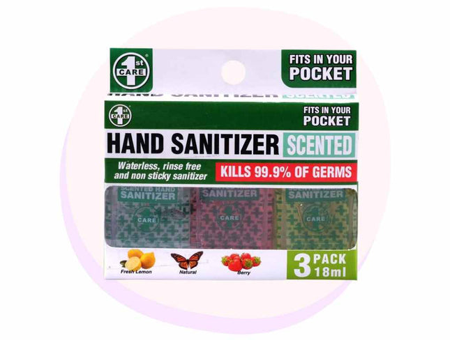 Hand Sanitser Pocket 1st Care 18ml 3 Συσκευασία
