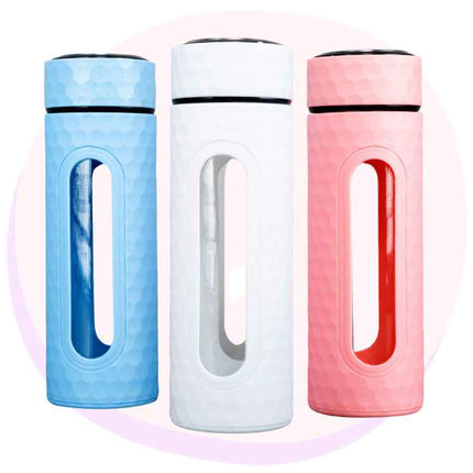Insulated Travel Bottle With Infuser - Glass - 450ml  | Water Botttles | Back to School Supplies