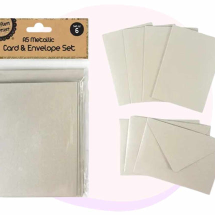 Cardmaking Metallic Cards &amp; Envelopes DIY Set A5