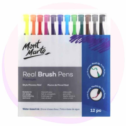 Mont Marte Real Brush Pens 12 Pc