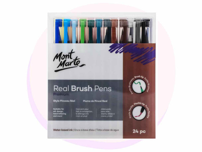Mont Marte Real Brush Pens 24 Pc