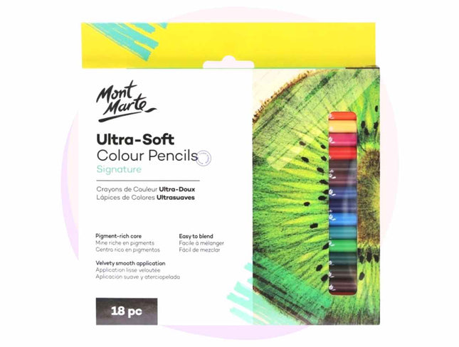Mont Marte Ultra Soft Colour Pencils 18pk