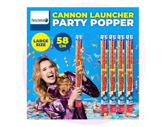 Party Popper 58cm Large Twist Release Shimmering Confetti