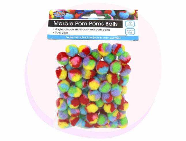 Pom Poms Marble Colours 72 Pack