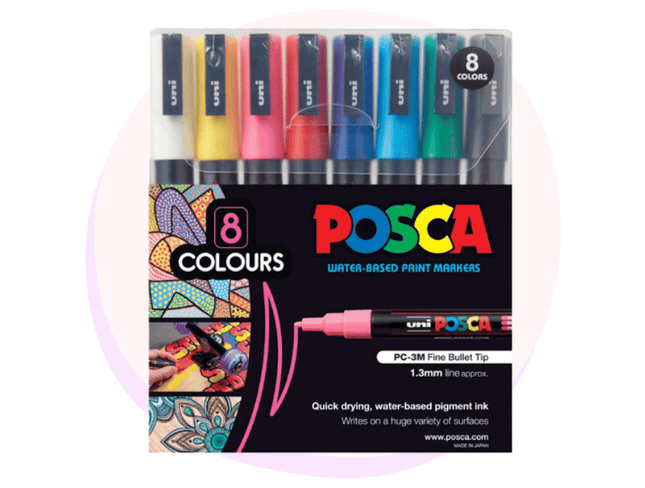 Posca Paint Pens PC 3M Assorted 8 Pack