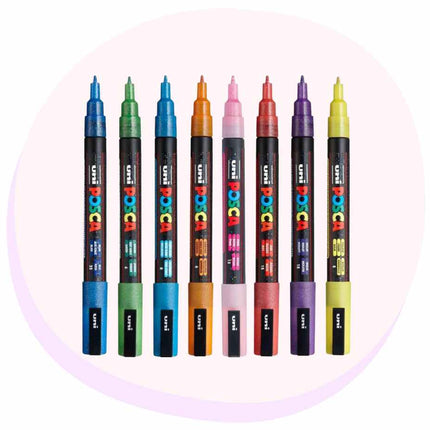 Posca Marker PC-3M, uni posca glitter paint pens, glitter posca, posca fine tip, art supplies, back to school, school supplies, art and craft, creative kids voucher