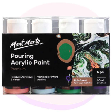 Mont Marte Acrylic Pouring / Fluid 4pc Paint Set - Rainforest