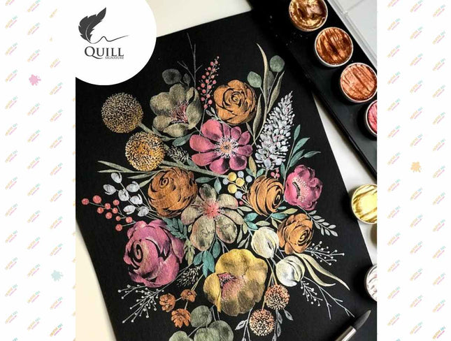Quill A4 Visual Arts Diary Spiral 90pg 110gsm - BLACK PAPER