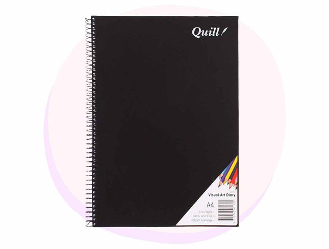 Quill A4 Visual Arts Diary Spiral 120 pg
