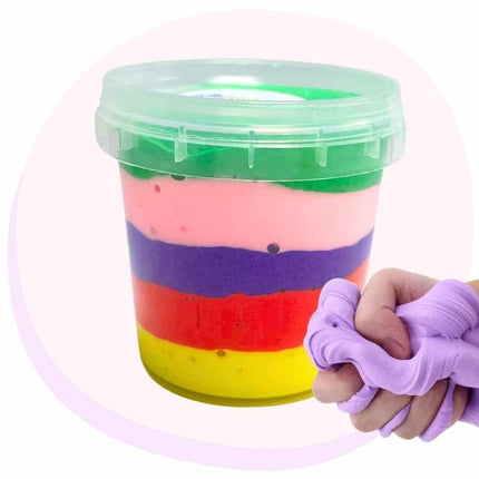Sensory Super Light Air Clay Bucket Rainbow Colours 60g