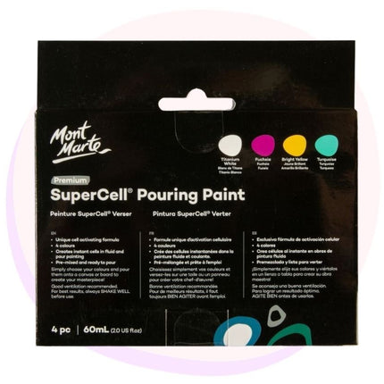 SuperCell Pouring Fluid Paint Mont Marte 4pc 60ml Coral Reef