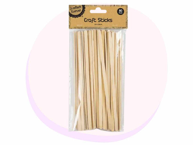 Craft Paddle Popsticks Sticks Natural Thin 80 Pack