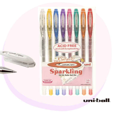 Uni-Ball Signo Gel Pens Sparkling 8 Συσκευασία