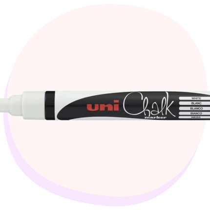 Uni Liquid Chalk Marker Bullet Tip White | Art Supplies | Easy Wipe Markers | Back to School Supplies