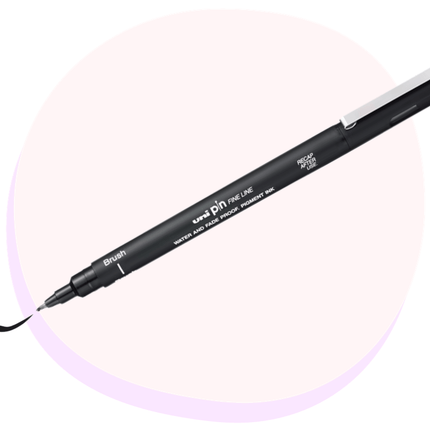 Uni Pin Fineliner Brush Tip Black | Writing Pen | Uni Ball Brush Pen | Back to School Supplies