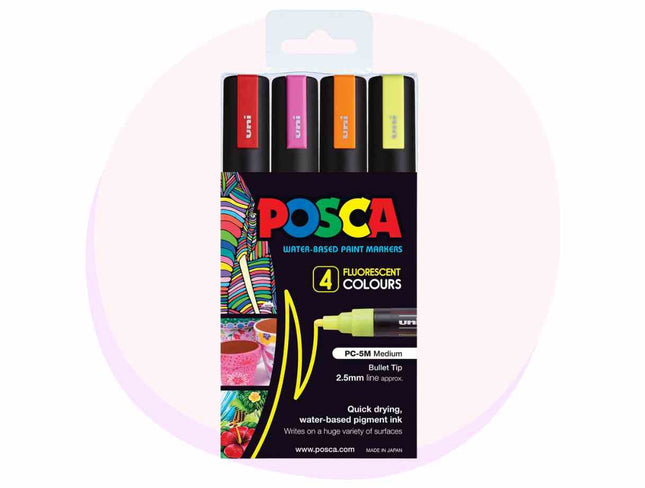 Posca Marker PC-5M, posca fluro paint pens, art supplies, back to school, school supplies