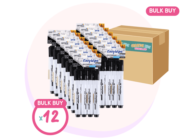 Whiteboard Markers 4 Pack | Bulk Whiteboard Markers | Back to School Supplies