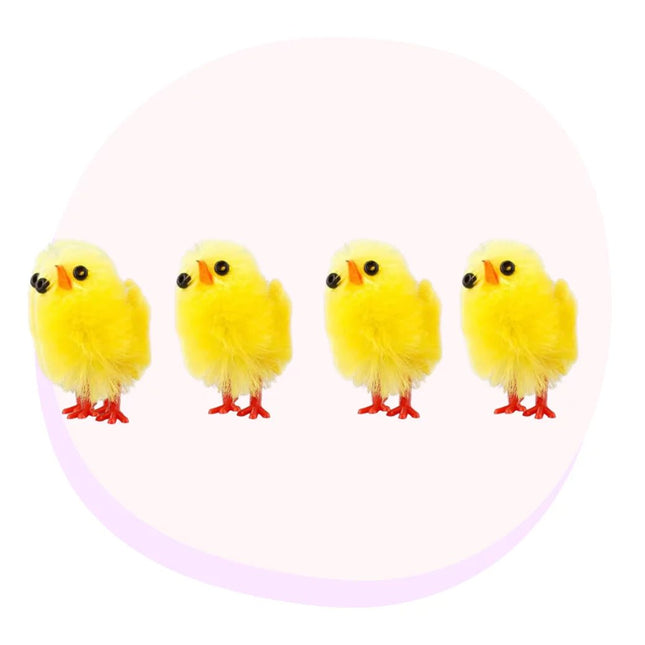 Easter Chicken 4pc Large 4.5cm Yellow - Easter Craft