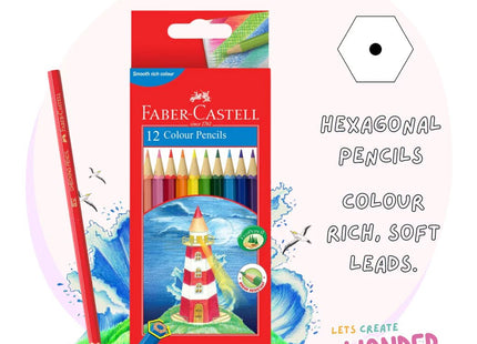 Faber Castell Tri Colour Pencils 12pk, Schools supplier hex pencils, Faber Castell Pencils